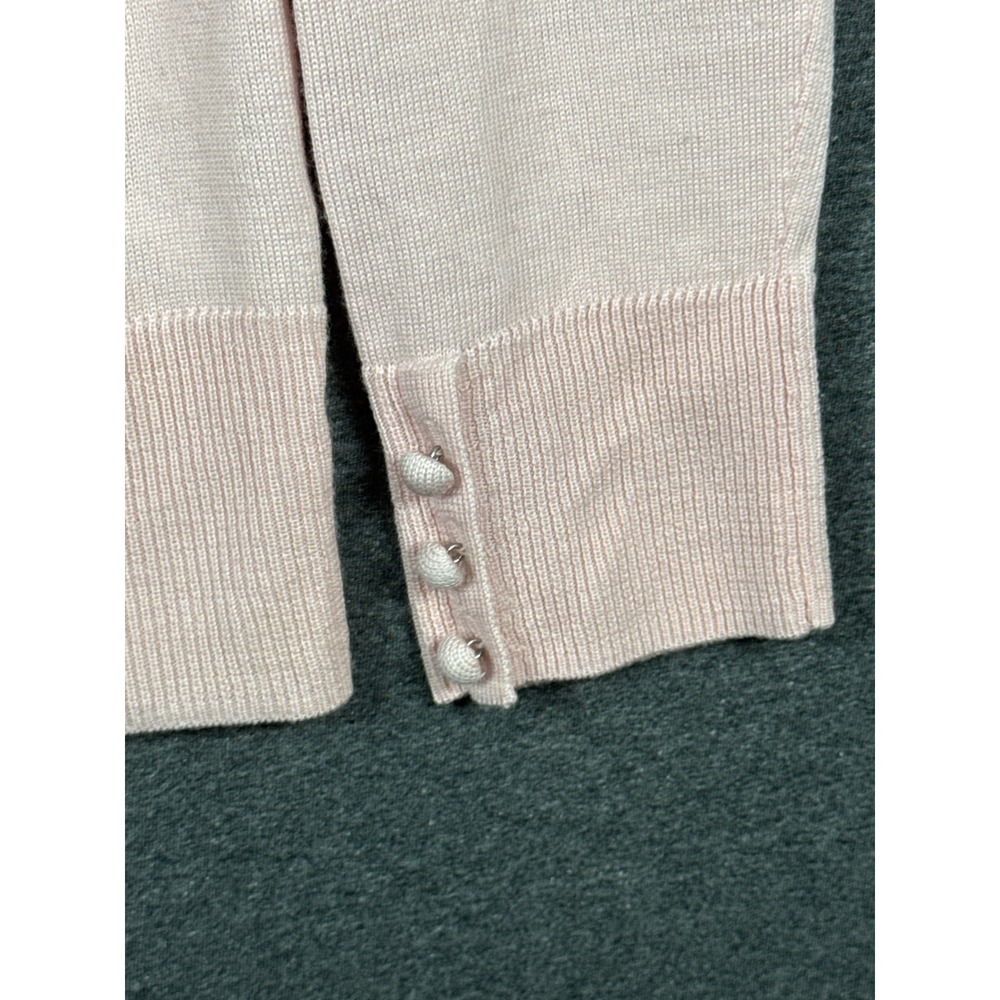 Talbots Womens Pink Pure Merino Wool Sweater Size M minimalist Chic Old money - Picture 4 of 8
